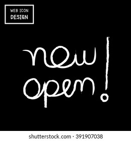 Vector Hand Lettering Typography Now Open . Illustration EPS10 great for any use.