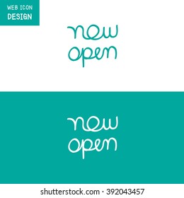 Vector Hand Lettering Typography Now Open . Illustration EPS10 great for any use.
