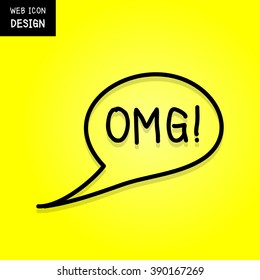 Vector Hand Lettering Typography OMG. Illustration EPS10 great for any use.