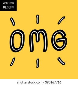 Vector Hand Lettering Typography OMG. Illustration EPS10 great for any use.