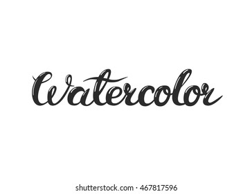 Vector hand lettering watercolor