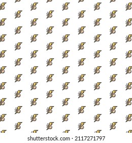 Vector hand with lightning, power pattern with various icons.