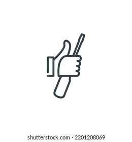Vector hand like icon with tools, hardware and  repairing logo template. Thumbs up sign background. Construction logo illustration with hand tools  icon