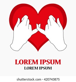  Vector of hand of love and reconciliation symbol or icon