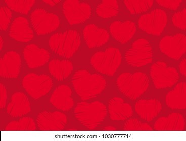 Vector hand made heart love seamless pattern background.