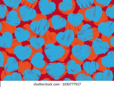 Vector hand made heart love seamless pattern background.