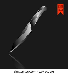 Vector of hand made hunting knife, Knife icon in realistic style isolated on background. For your design, Vector illustration