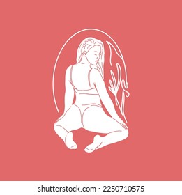 Vector hand made illustration Sexy Lady Design