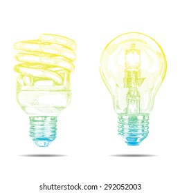 vector hand made lamp. Graphic sketch. Vector illustration. EPS