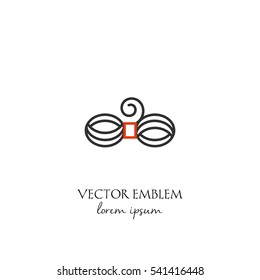 Vector hand made symbol in trendy line style isolated on white background. Thread for knitting. Icon in linear style.