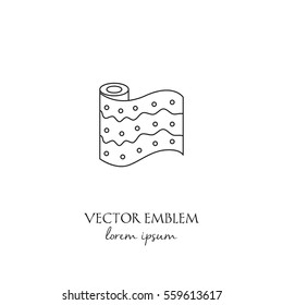 Vector hand made symbol in trendy line style isolated on white background. Wallpaper roll. Icon in linear style.