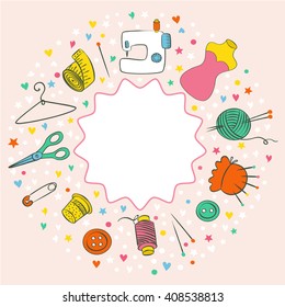 Vector hand made template set card 
