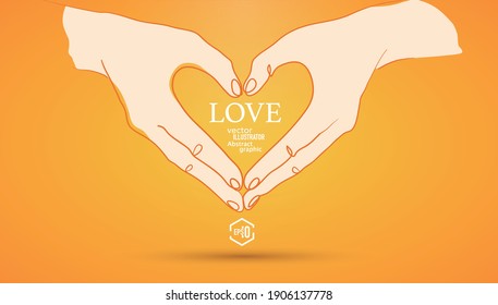 vector hand make up heart. Symbol of volunteer or charity organisations.