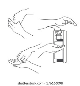 Vector Hand massage and treatment set