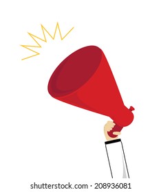 Vector of hand with megaphone for promotion and advertising concept