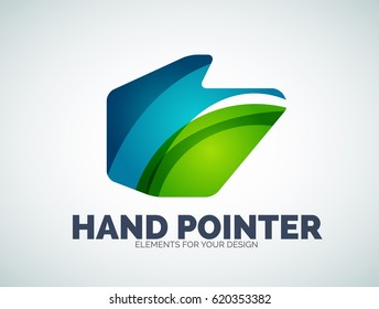Vector hand mouse pointer, geometric abstract design