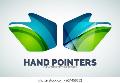 Vector hand mouse pointer, geometric abstract design