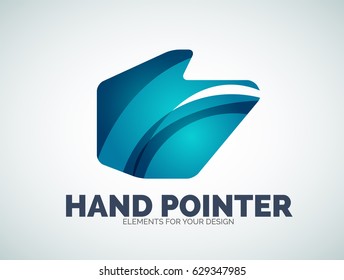 Vector hand mouse pointer, geometric abstract design