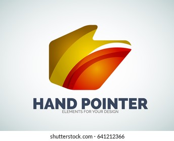 Vector hand mouse pointer, geometric abstract design