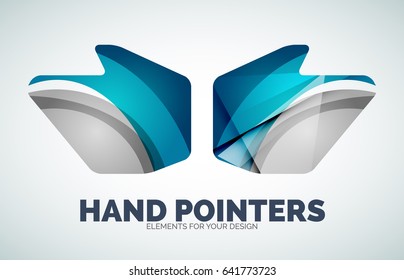 Vector hand mouse pointer, geometric abstract design