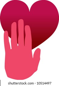vector hand on heart