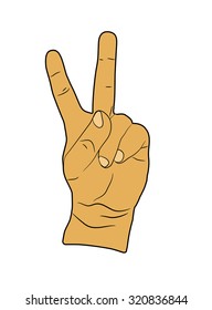 vector hand on white background