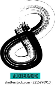 vector hand paint number 8. hand drawn letter with dry brush. vector calligraphic acrylic or ink numbers