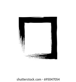 Vector hand paint square with brush