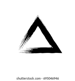 Vector hand paint triangle with brush