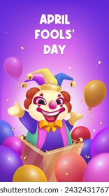 Vector hand painted April Fool's Day celebration vertical poster template