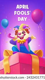 Vector hand painted April Fool's Day celebration vertical poster template