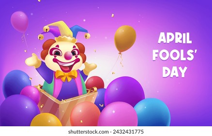 Vector hand painted April Fool's Day celebration banner horizontal template