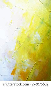 Vector hand painted background. Oil painting in yellow colors. Live bright swabs. 