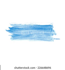 Vector hand painted blue grungy watercolor background