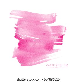 Vector hand painted dry brush style stain. Colorful painted stroke.