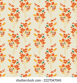 Vector Hand painted flower bunch seamless pattern and digital textile print. Vector illustration