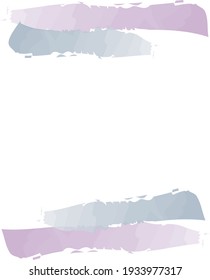 Vector hand painted graphic texture illustration frame with pink and blue brush stroke lines composition on the transparent background for design elements