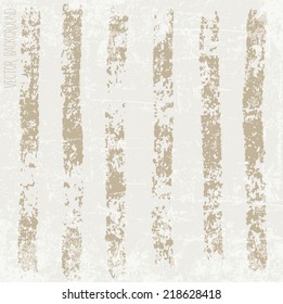 Vector hand painted grungy beige stripes on beige weathered background