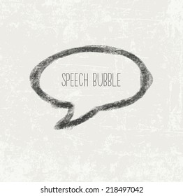 Vector hand painted grungy speech bubble on beige weathered background