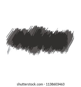 Vector Hand Painted isolated grunge black paint brush splash on white background