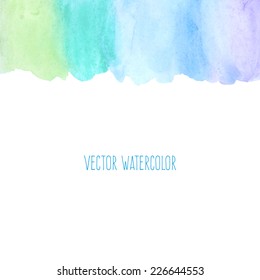 Vector hand painted multicolor watercolor background