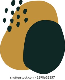 Tonos de tierra orgánica de color verde pintados a mano con vectores, conjuntos de ilustraciones geométricas minimalistas de formas, círculos y puntos. Ideal para imprimir, pegatinas, afiches, collage, decoración casera y otros.