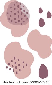 Vector hand painted pastel nude organic earth tones set of minimalist geometric illustrations of shapes, circles and dots. Ideal for print, stickers, poster, collage, home decoration and other.