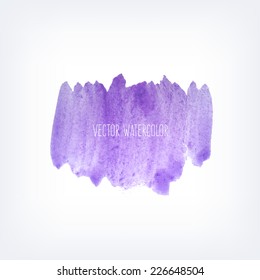 Vector hand painted purple grungy watercolor background