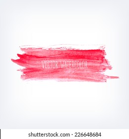 Vector hand painted red grungy watercolor background