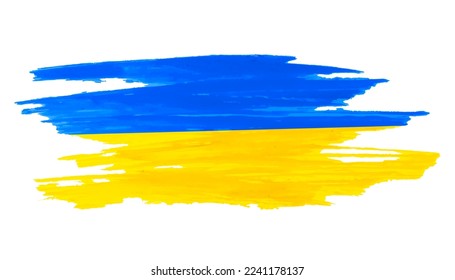 Vector hand painted ukraine flag colors isolated on white background