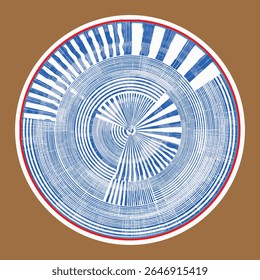 vector hand painting cretive round art design for  watercolor drawn modern geometric ceramic plate pattern design, wall decor, poster, print, cover, hat, geometric, creative home decor, t shirt