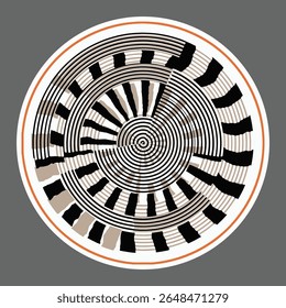 vector hand painting cretive round art design for  watercolor drawn modern geometric ceramic plate pattern design, wall decor, poster, print, cover, hat, geometric, creative home decor, t shirt