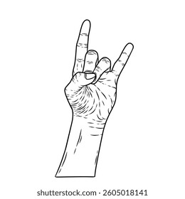 vector hand with peace or metal pose