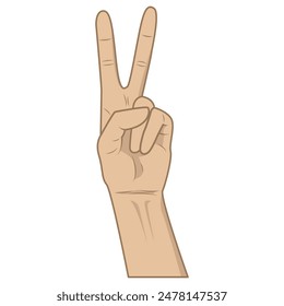 Mano de Vector en estilo tranquilo